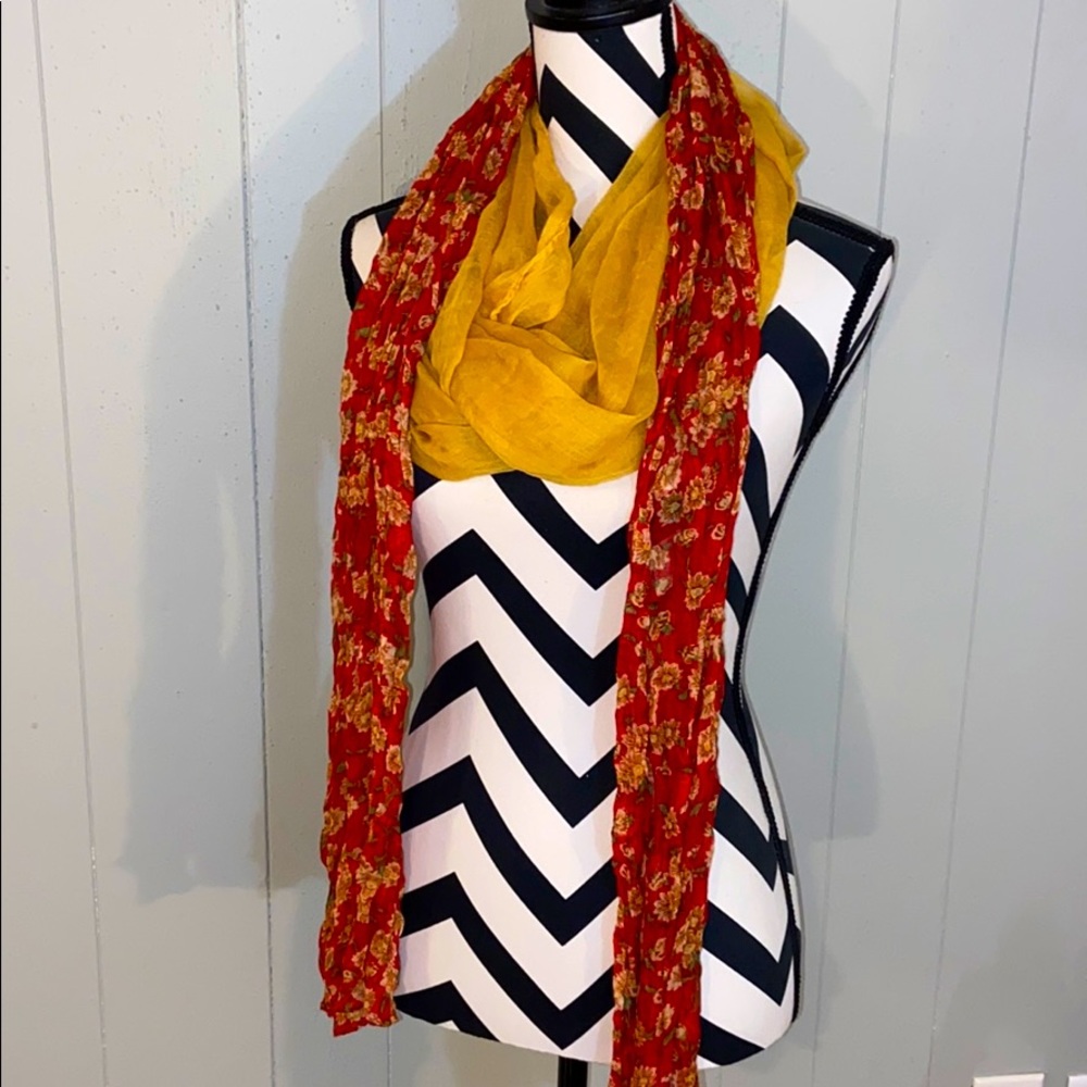 Sunflower yellow Infinity scarf !with extra!